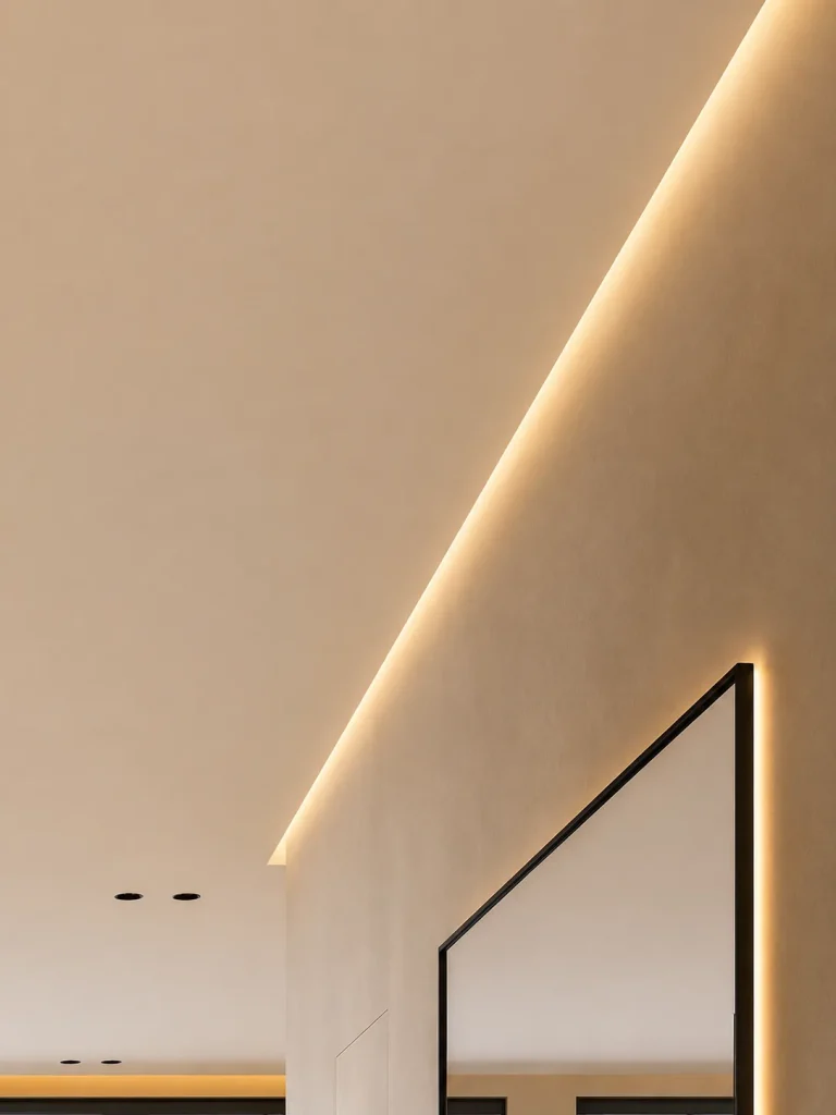 shadow gap stretch ceiling detail warm led