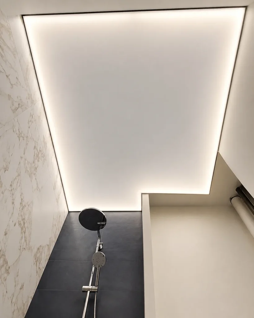 gapless stretch ceiling bathroom led perimeter