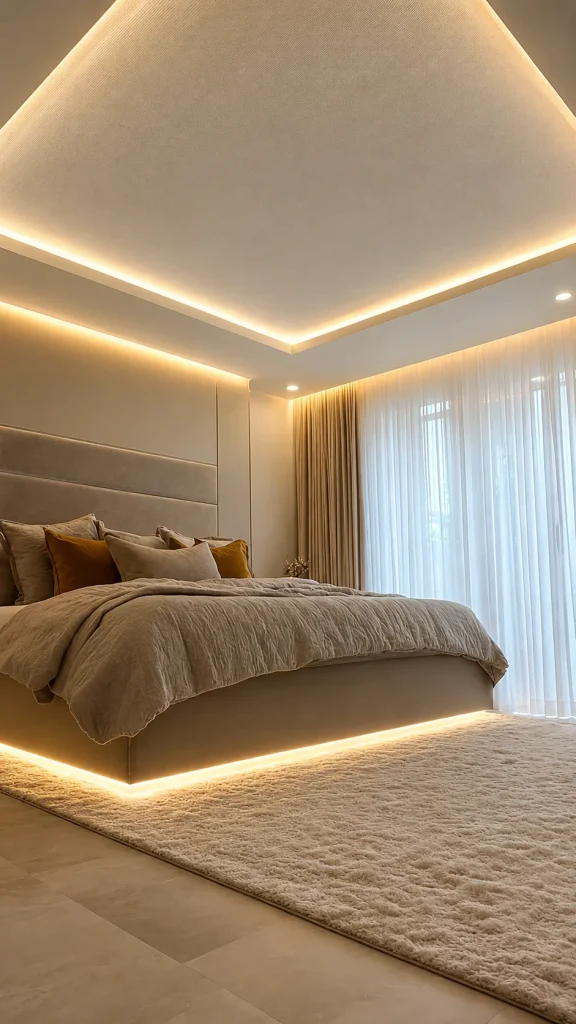 multi level stretch ceiling bedroom essex