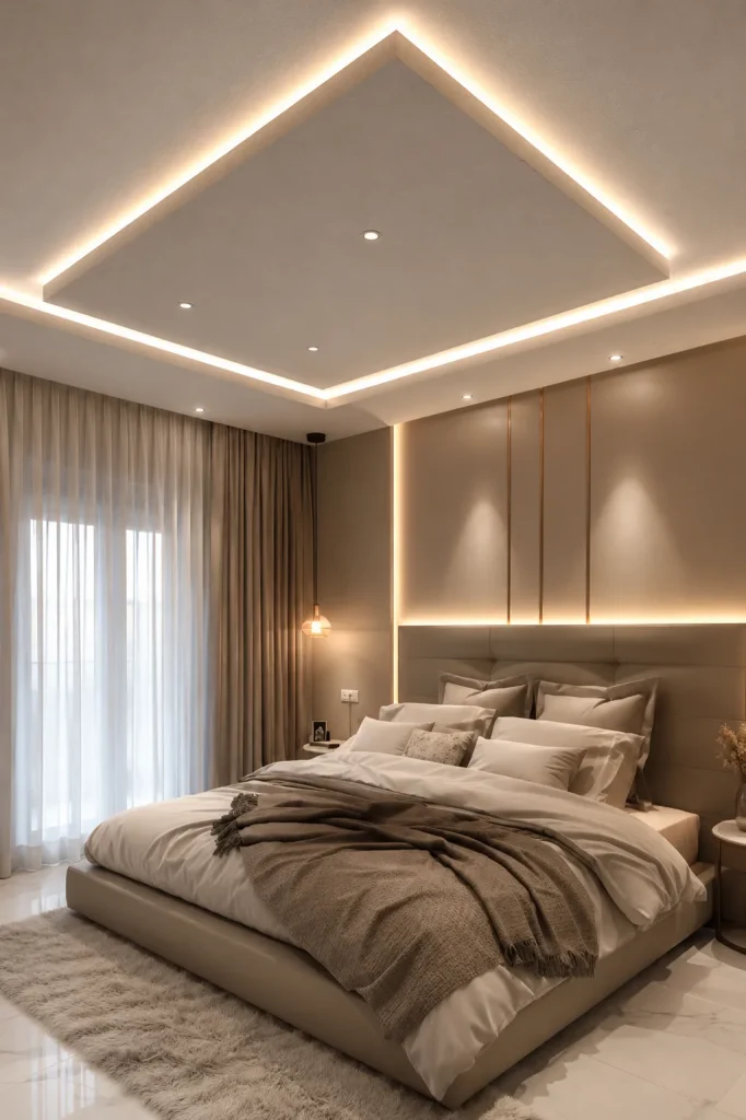 multi level stretch ceiling bedroom surrey