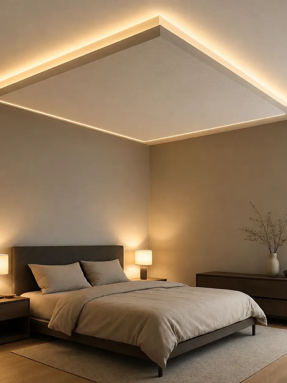 Home multi level stretch ceiling led lighting