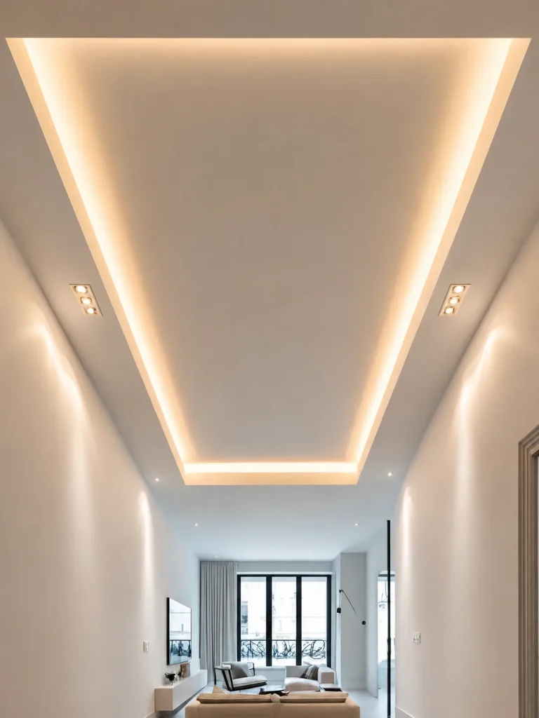 multi level stretch ceiling warm led lighting