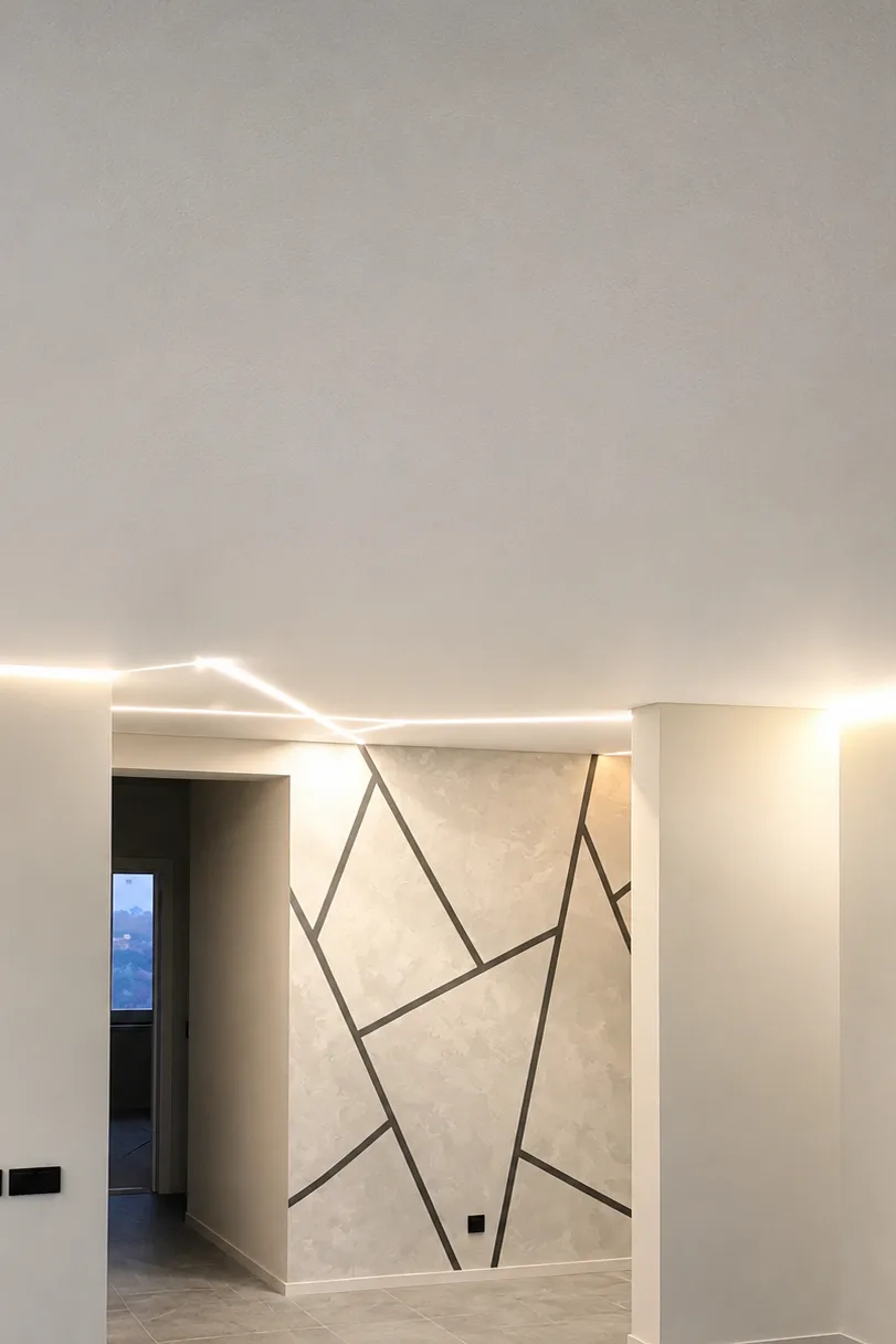Gapless Stretch Ceilings gapless stretch ceiling hallway wall led lighting
