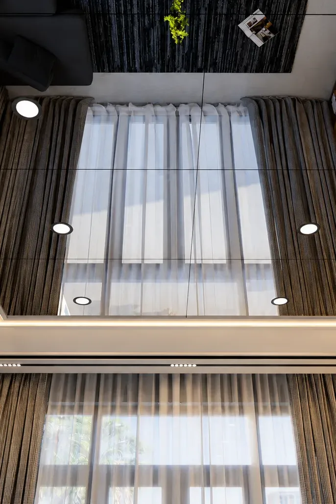 Mirror Stretch Ceilings mirror stretch ceiling modern room