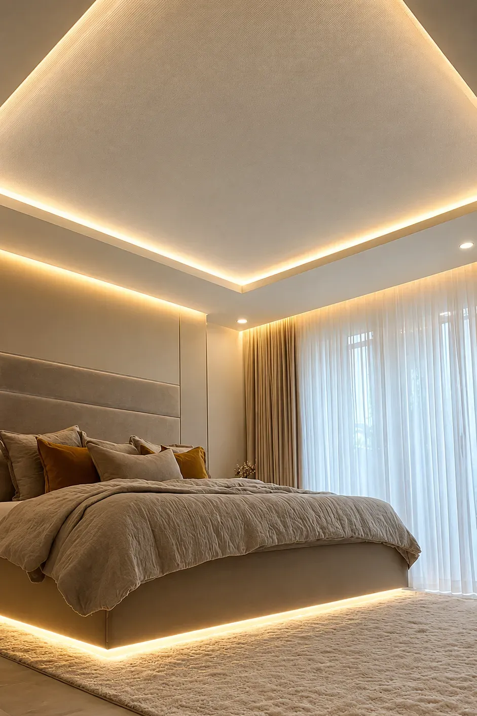 Essex multi level stretch ceiling bedroom