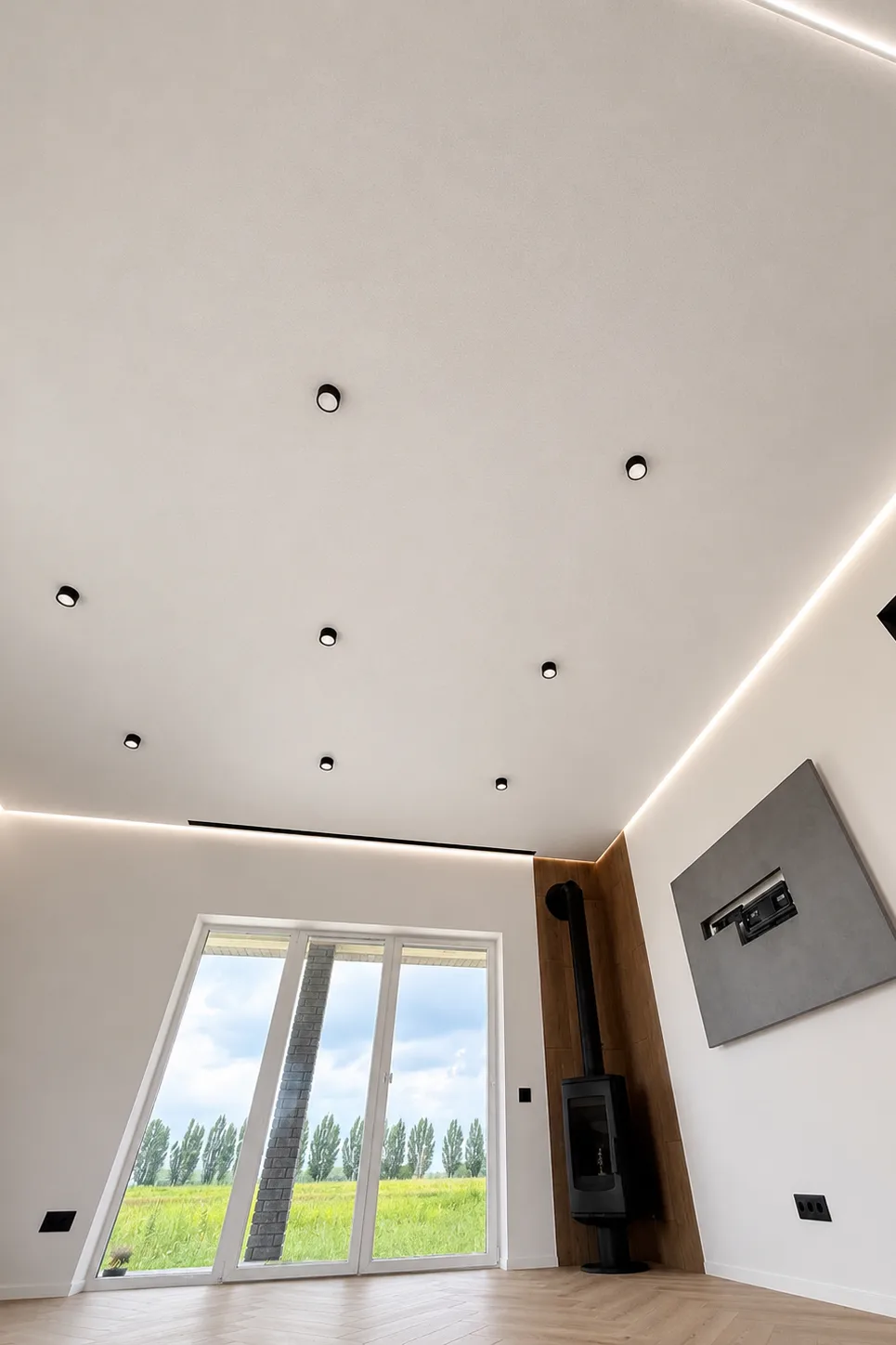 Fabric Stretch Ceilings shadow stretch ceiling room perimeter led lighting